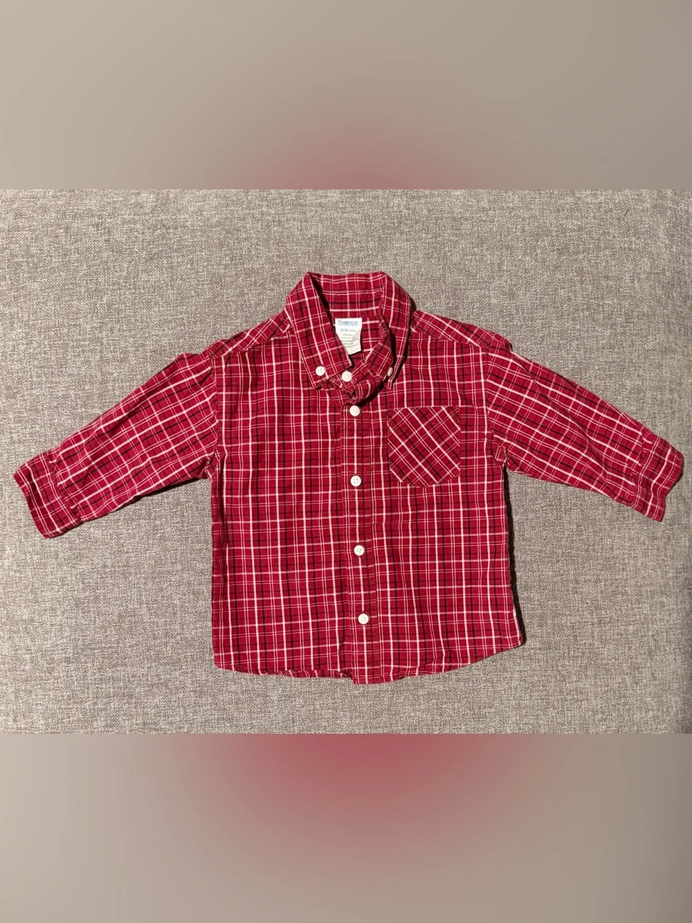 Gymboree Red Plaid Shirt for Baby - Classic Long Sleeve Button Down 12-18m